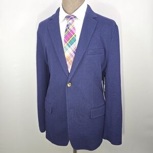Club Room Mens XL Knit Two Button Blazer Jacket, Blue, NWT